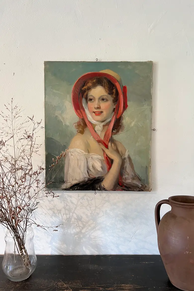 Ancien portrait de femme 1900 de Cyprien Boulet