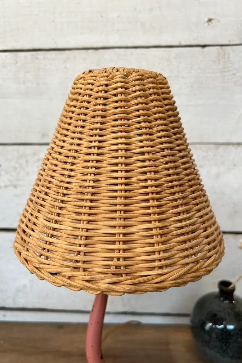Paire de lampes roses et dorés 1940