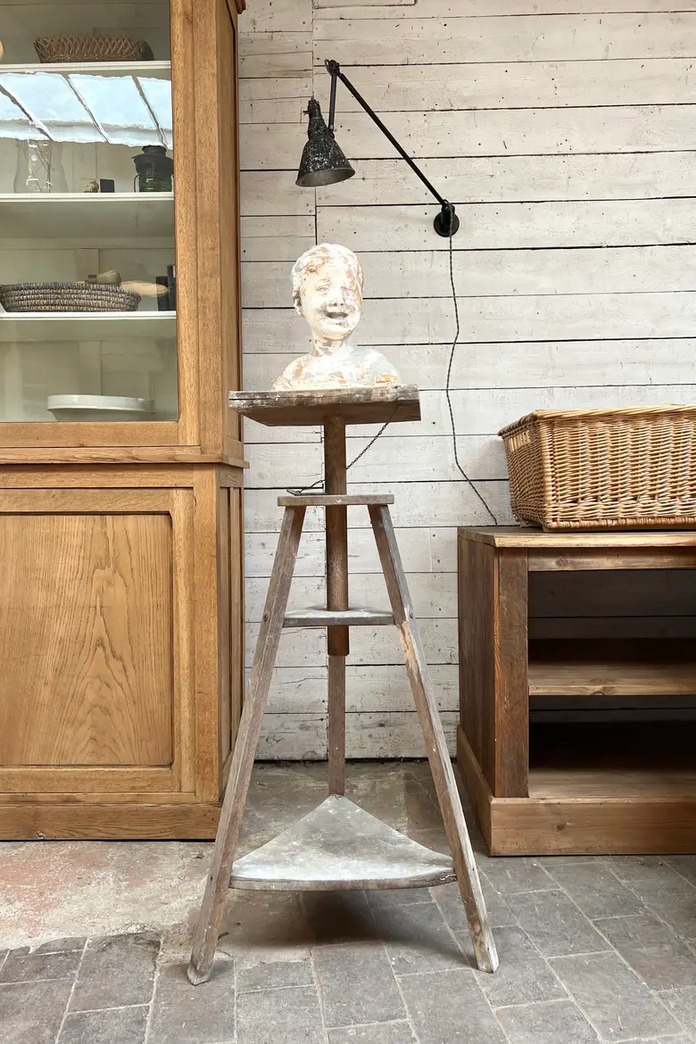 Ancienne sellette de sculpteur en bois Début XXème