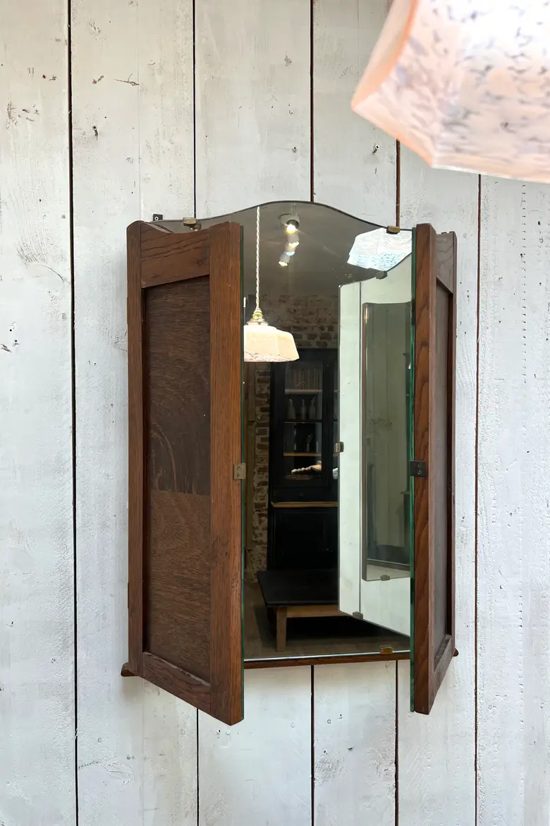 Ancien miroir tryptique vintage Art Déco 1930