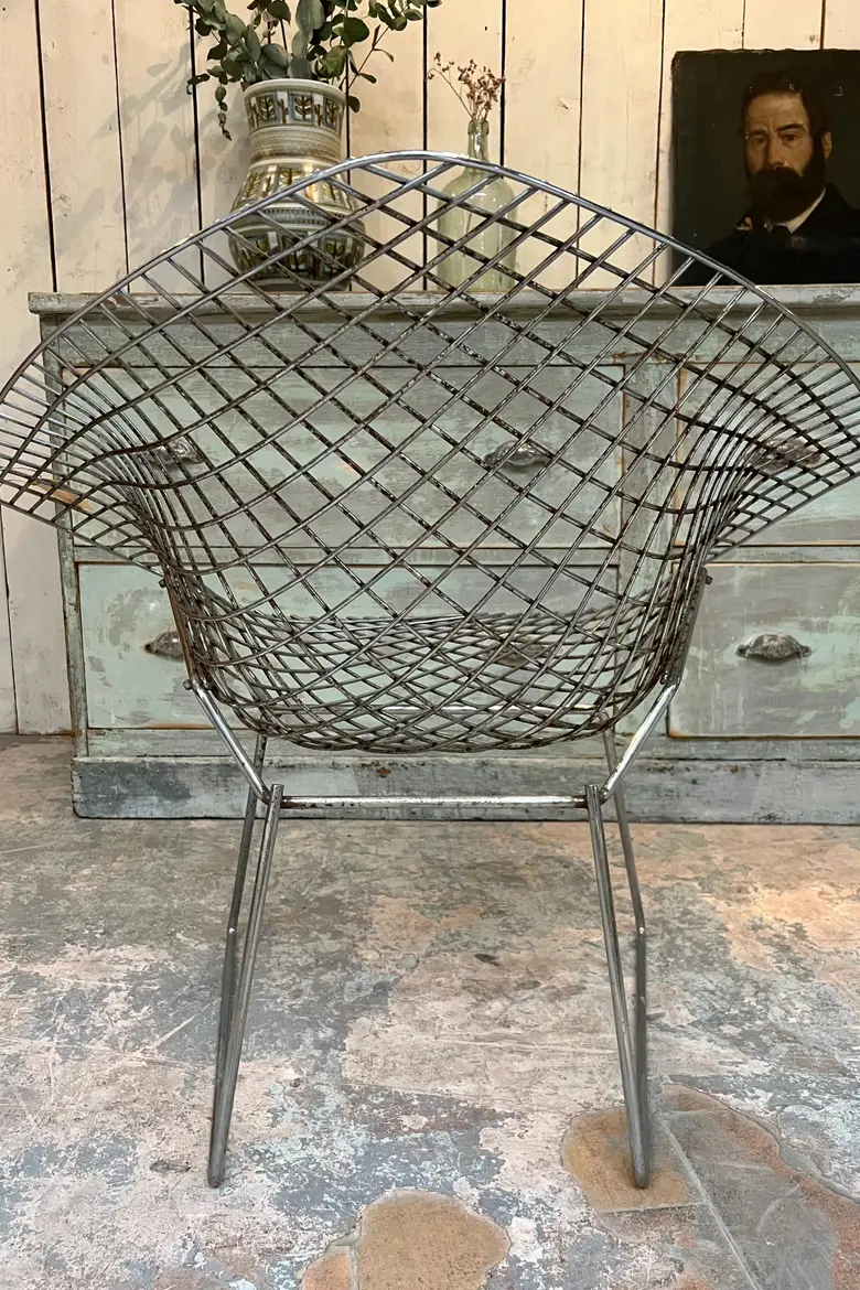 Fauteuil Bertoïa chromé Années 60