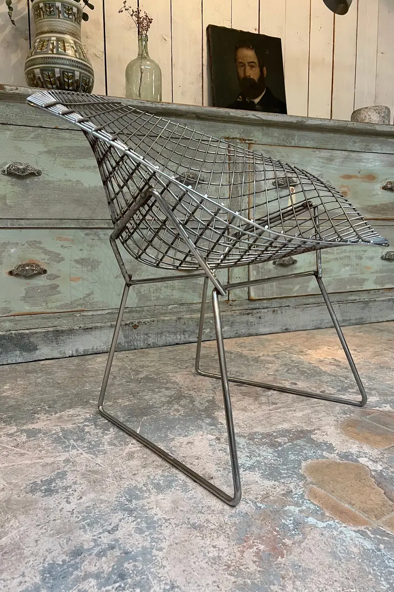 Fauteuil Bertoïa chromé Années 60