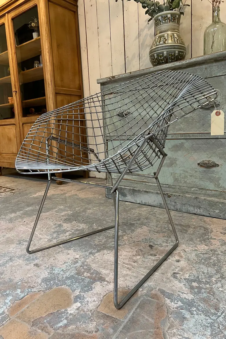 Fauteuil Bertoïa chromé Années 60
