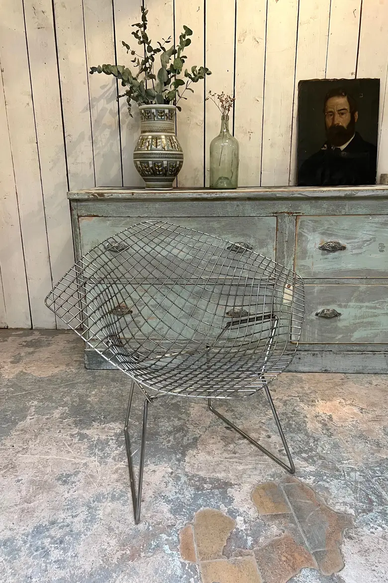 Fauteuil Bertoïa chromé Années 60