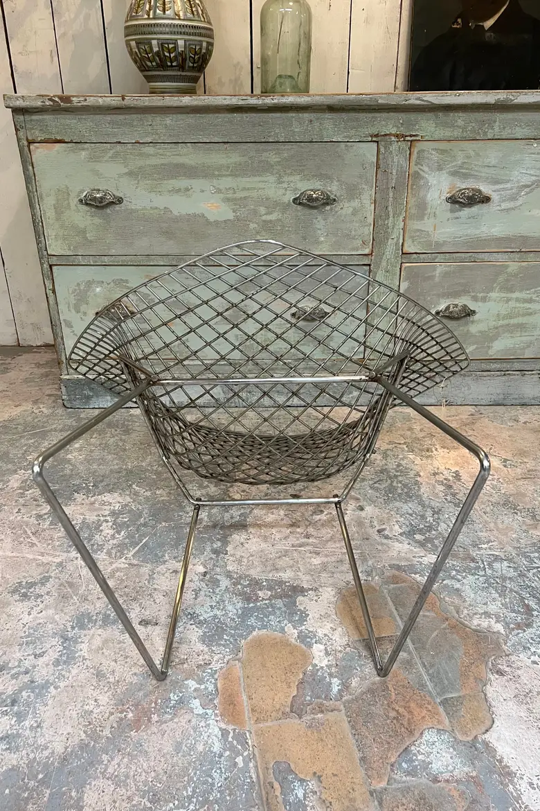 Fauteuil Bertoïa chromé Années 60