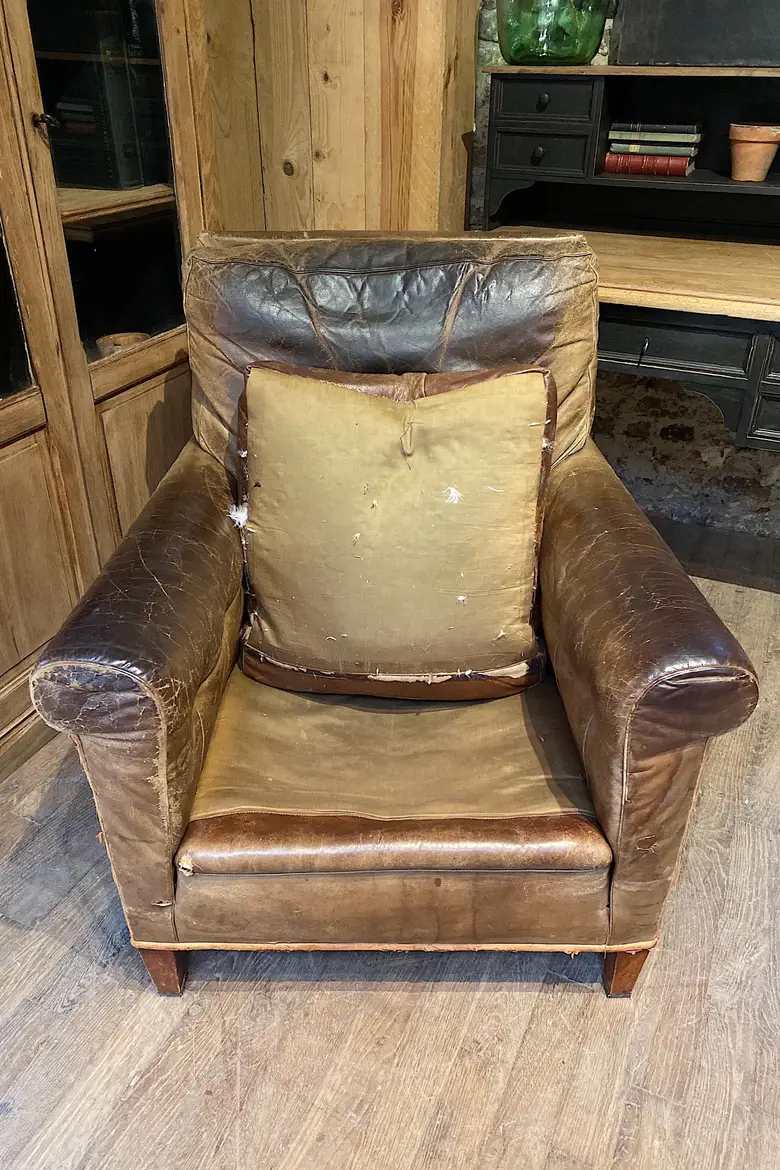 Fauteuil club en cuir Années 50