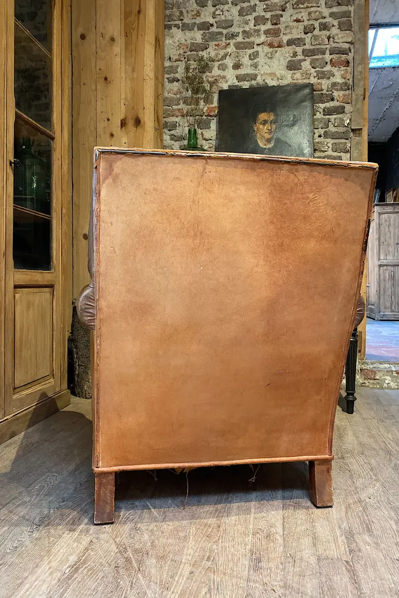 Fauteuil club en cuir Années 50