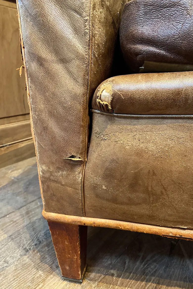 Fauteuil club en cuir Années 50