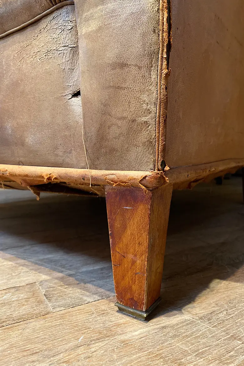 Fauteuil club en cuir Années 50