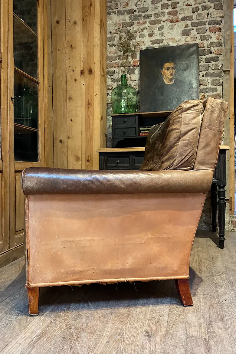 Fauteuil club en cuir Années 50