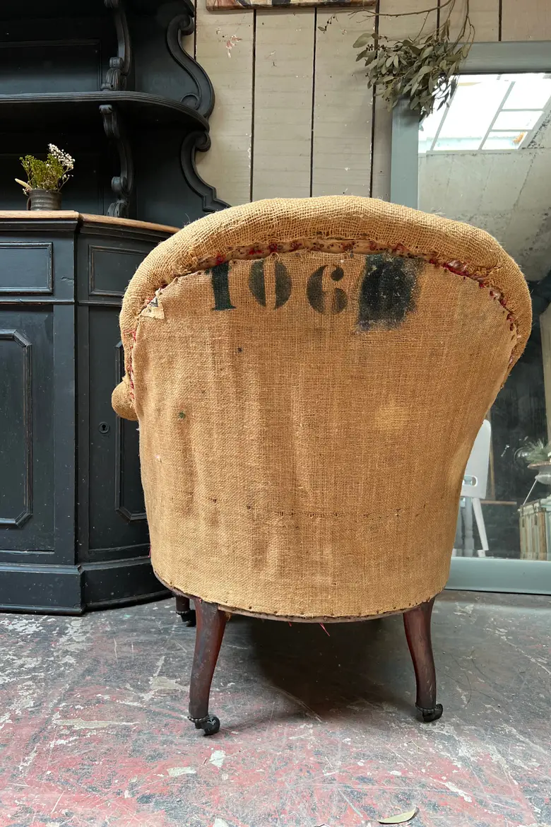 Fauteuil crapaud de style Napoléon III Début XXème