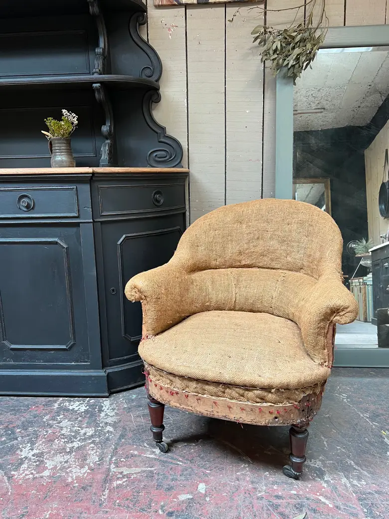 Fauteuil crapaud de style Napoléon III Début XXème