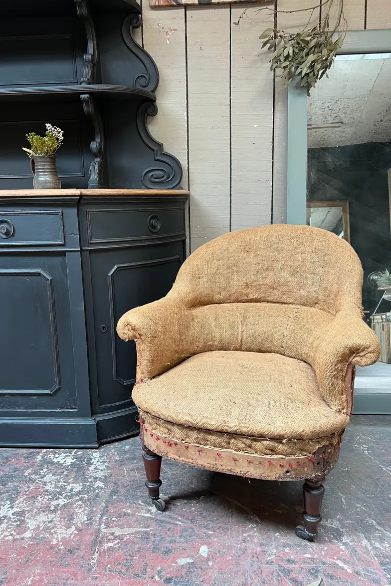 Fauteuil crapaud de style Napoléon III Début XXème