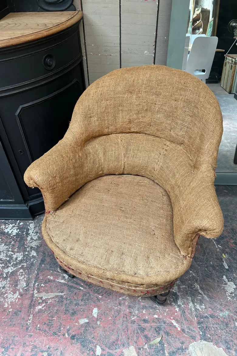 Fauteuil crapaud de style Napoléon III Début XXème