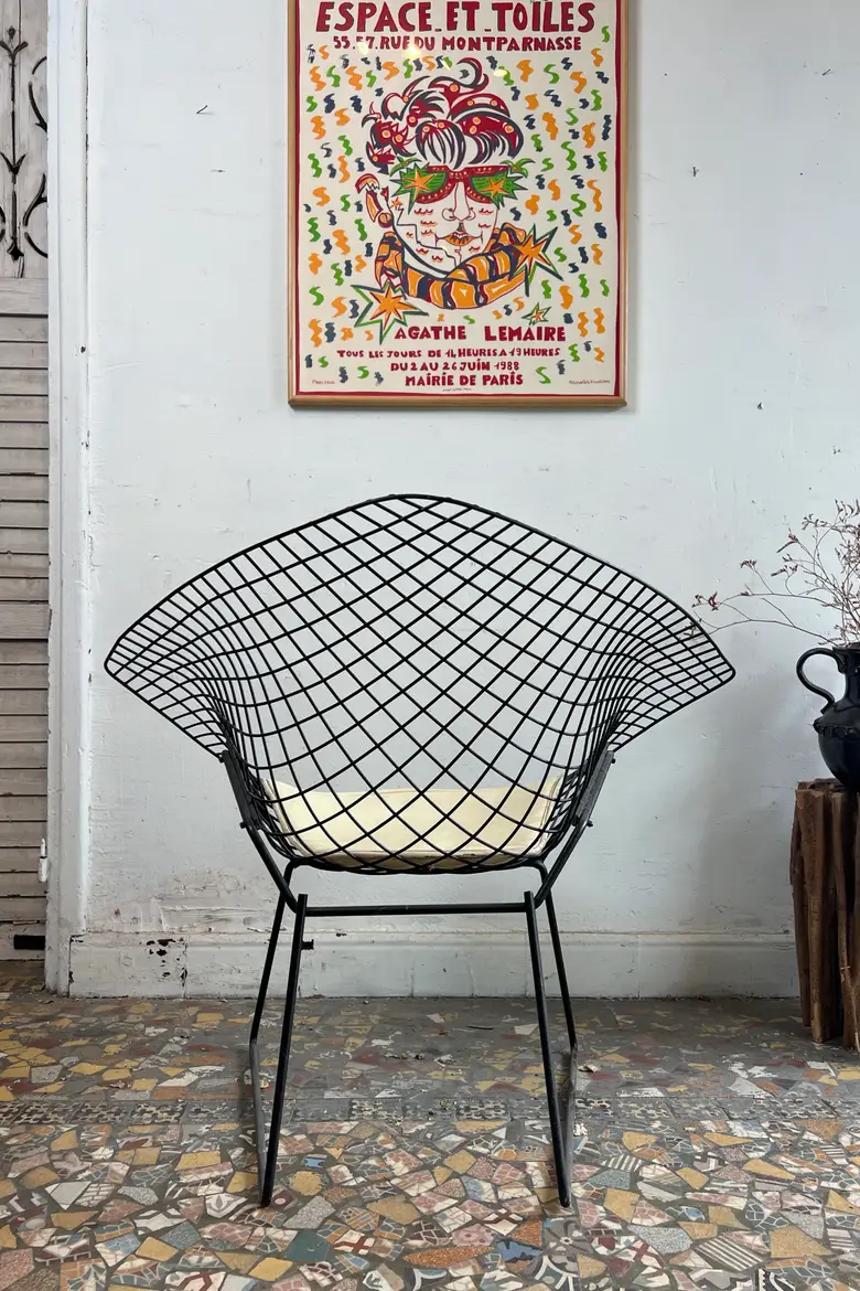 Fauteuil design Harry Bertoïa – modèle Diamond