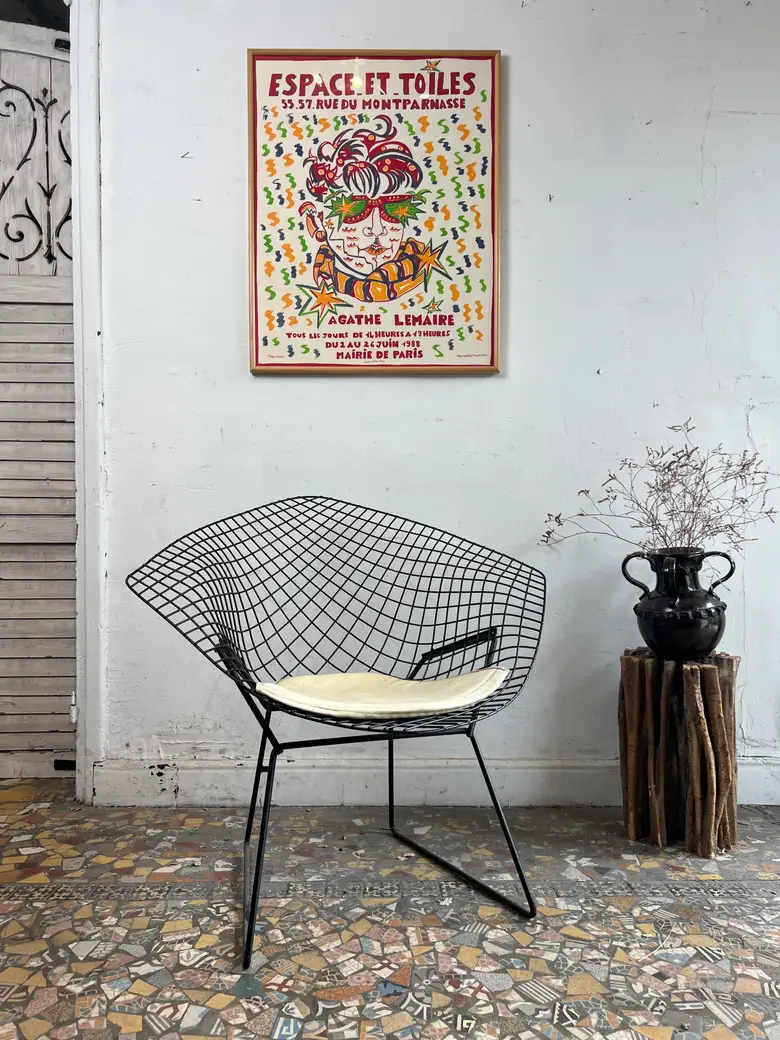 Fauteuil design Harry Bertoïa – modèle Diamond
