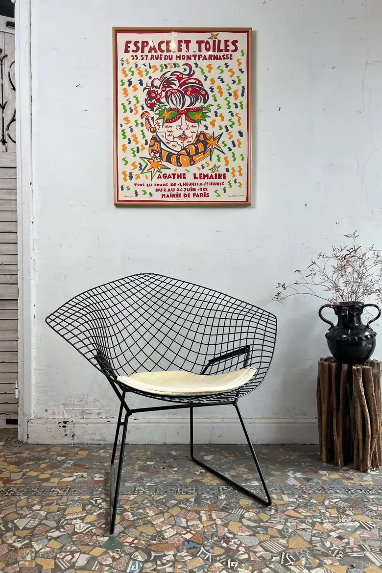 Fauteuil design Harry Bertoïa – modèle Diamond
