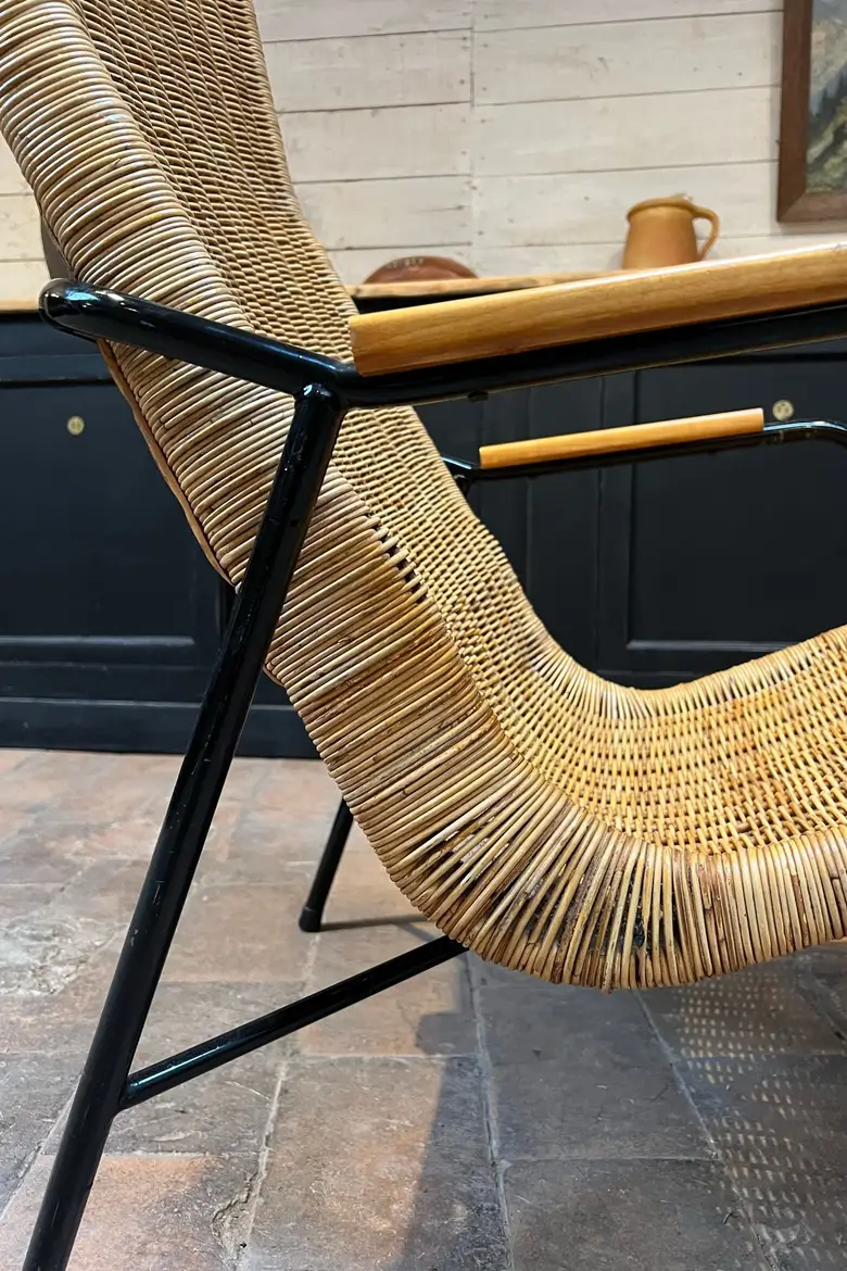 Fauteuil en osier 1950