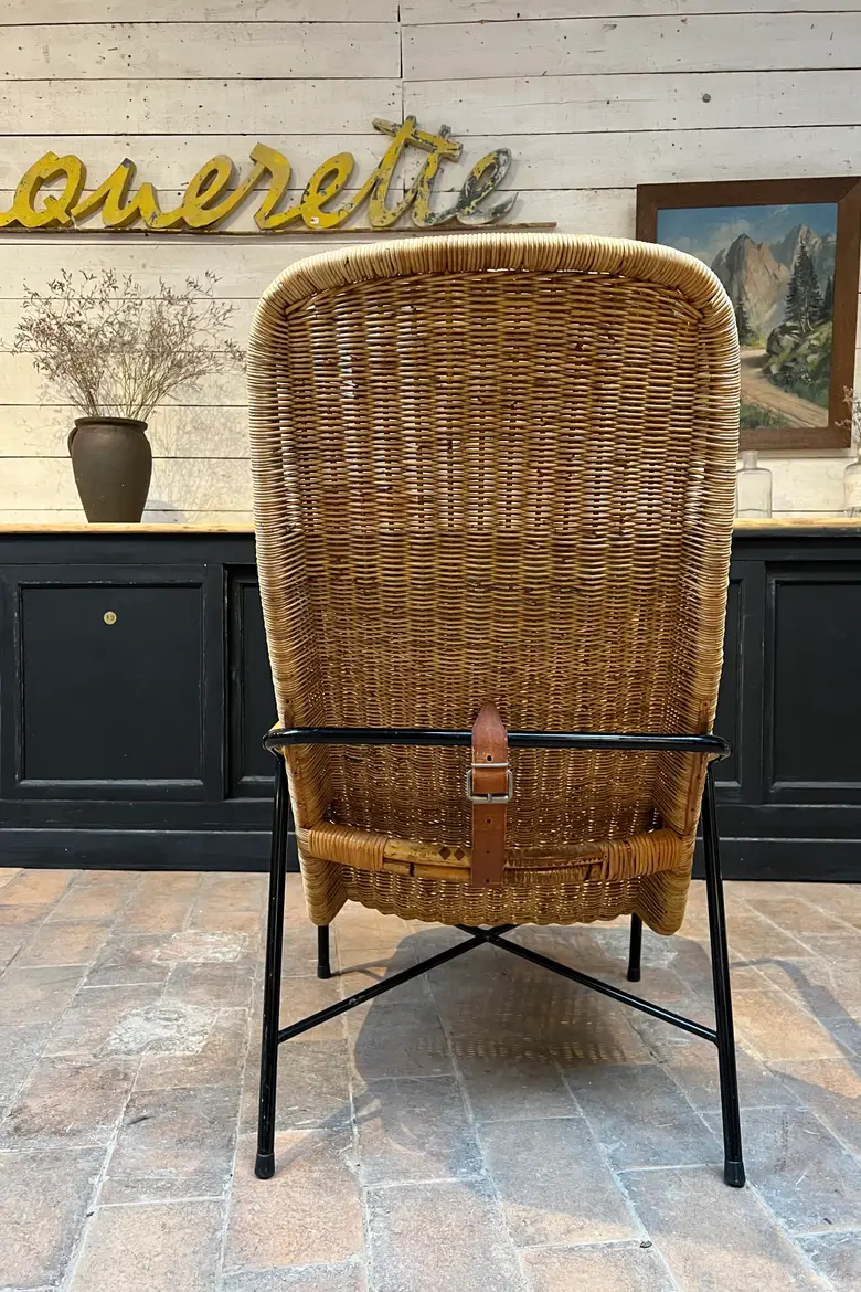 Fauteuil en osier 1950