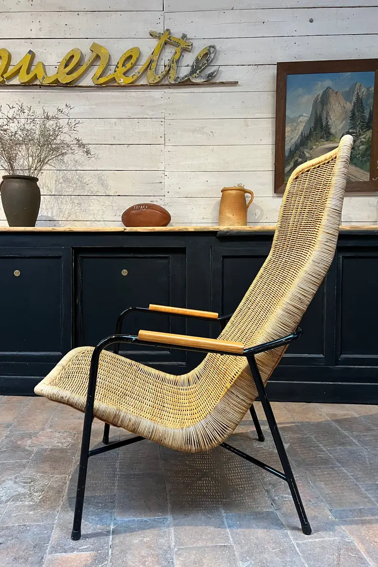 Fauteuil en osier 1950