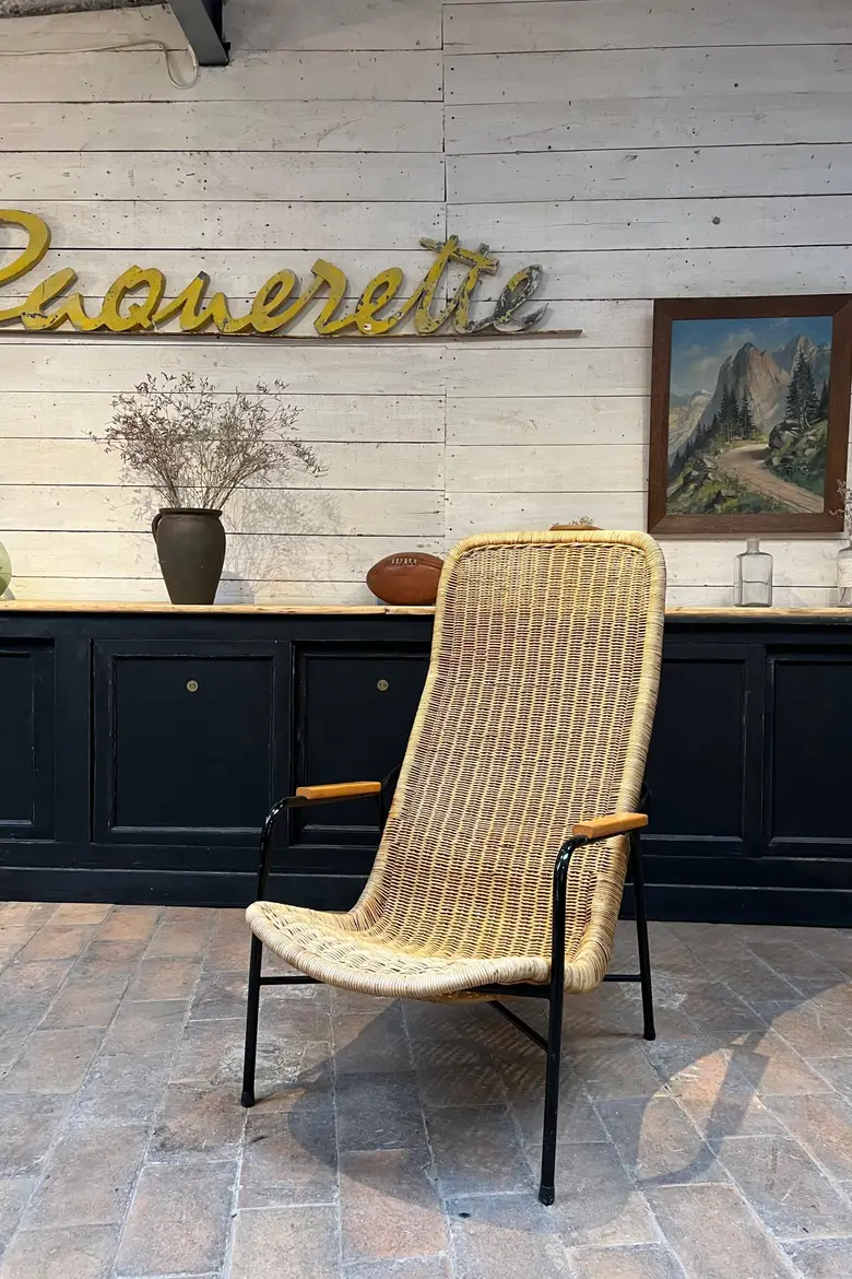 Fauteuil en osier 1950
