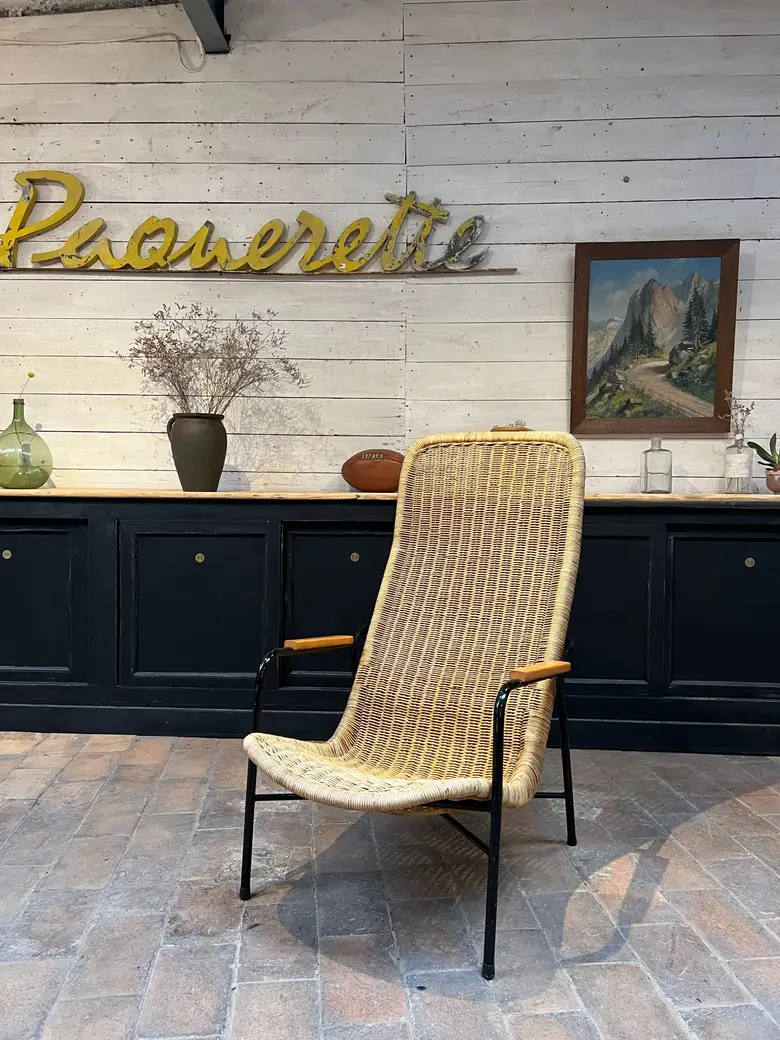 Fauteuil en osier 1950