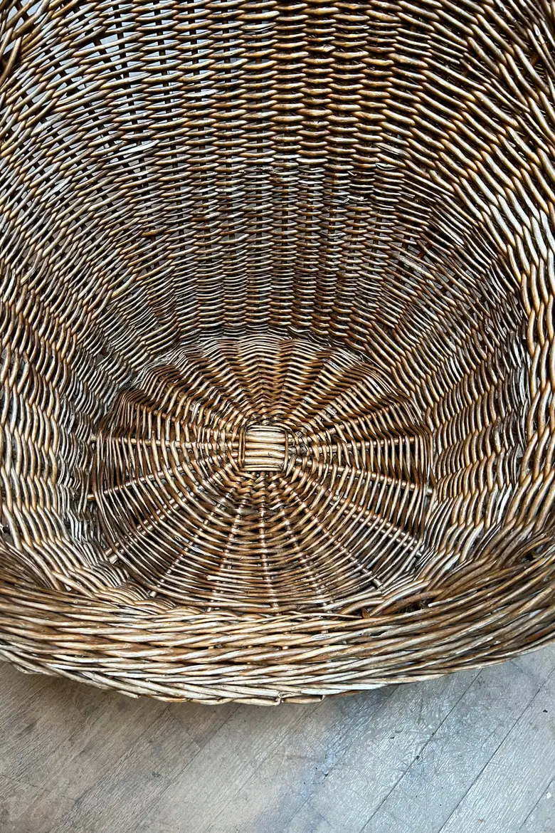 Fauteuil en osier à haut dossier 1970