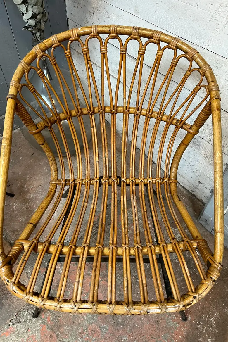 Fauteuil en rotin 1950