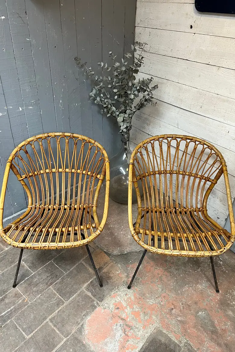 Fauteuil en rotin 1950