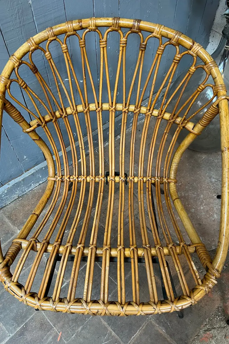 Fauteuil en rotin 1950
