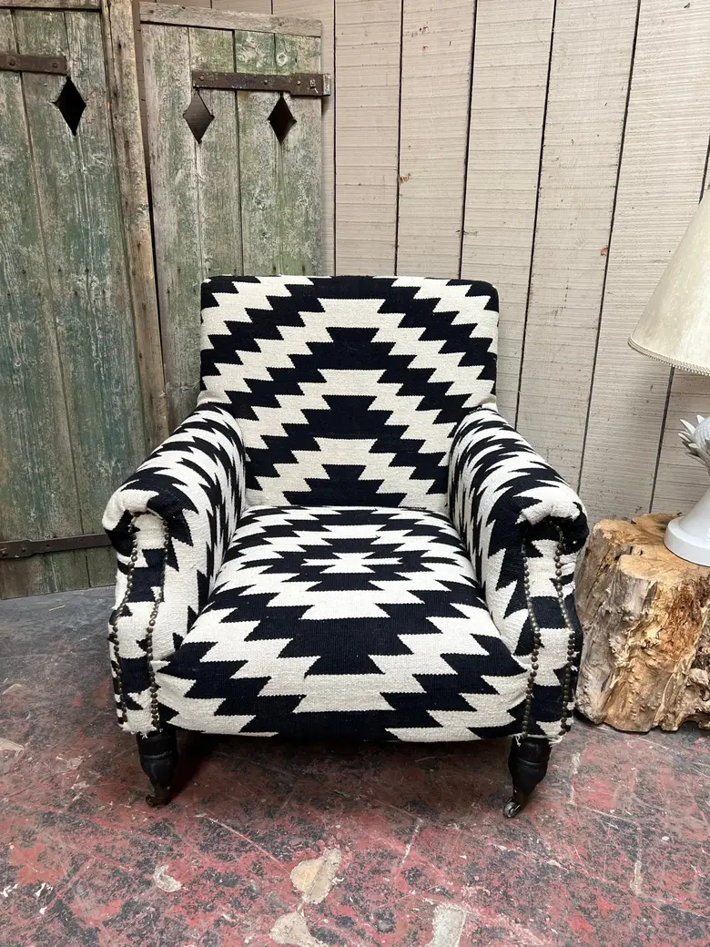 Fauteuil kilim Années 80