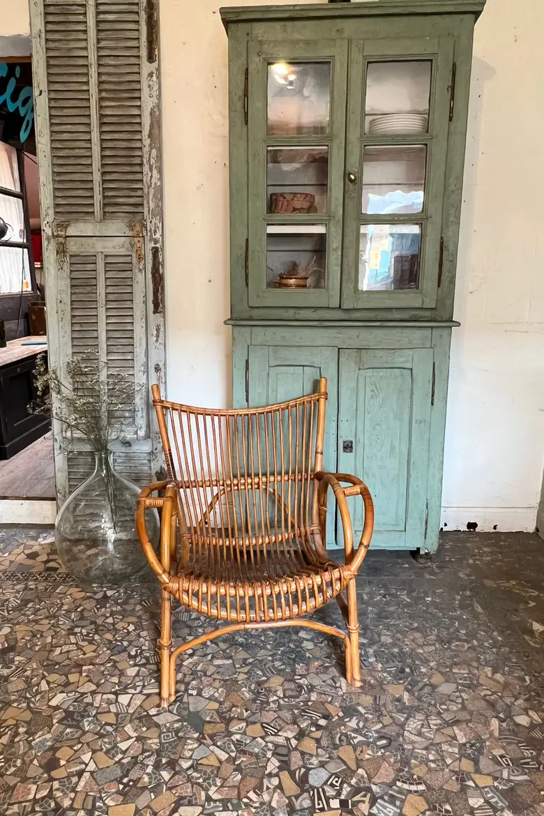 Fauteuil rotin vintage Années 60
