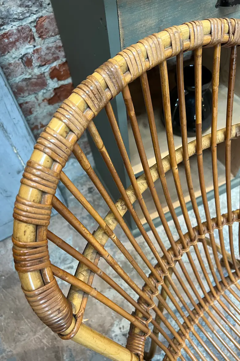 Fauteuil rotin vintage Années 60