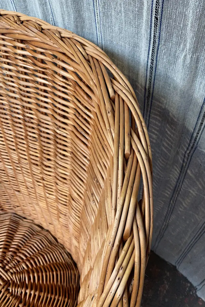 Fauteuil rotin vintage Années 60