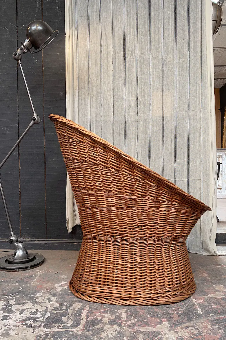 Fauteuil rotin vintage Années 60