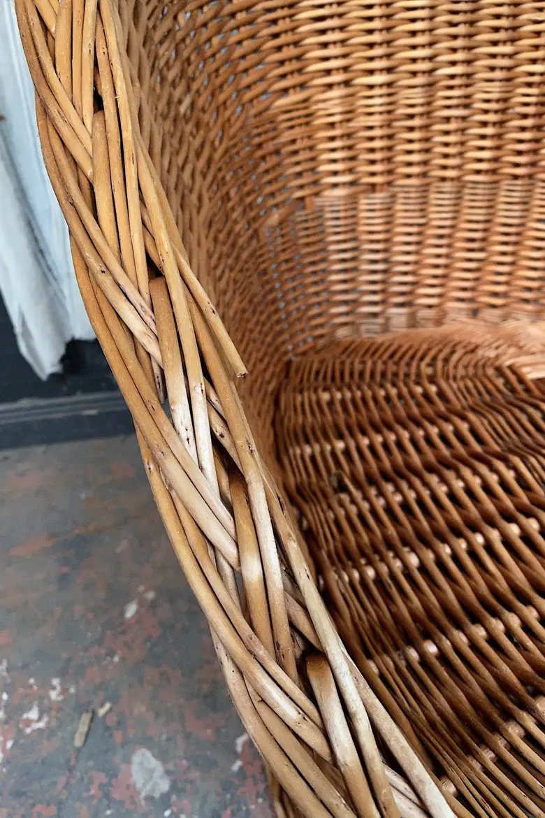 Fauteuil rotin vintage Années 60