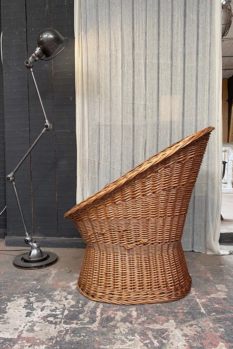 Fauteuil rotin vintage Années 60