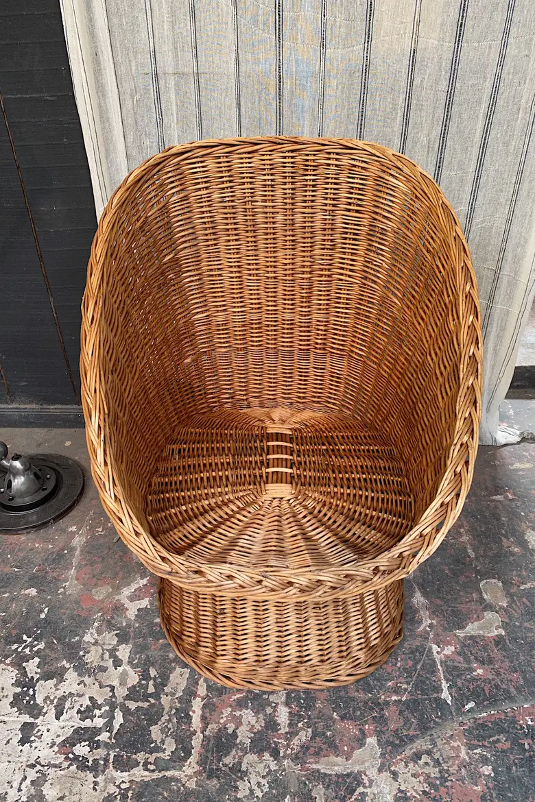 Fauteuil rotin vintage Années 60