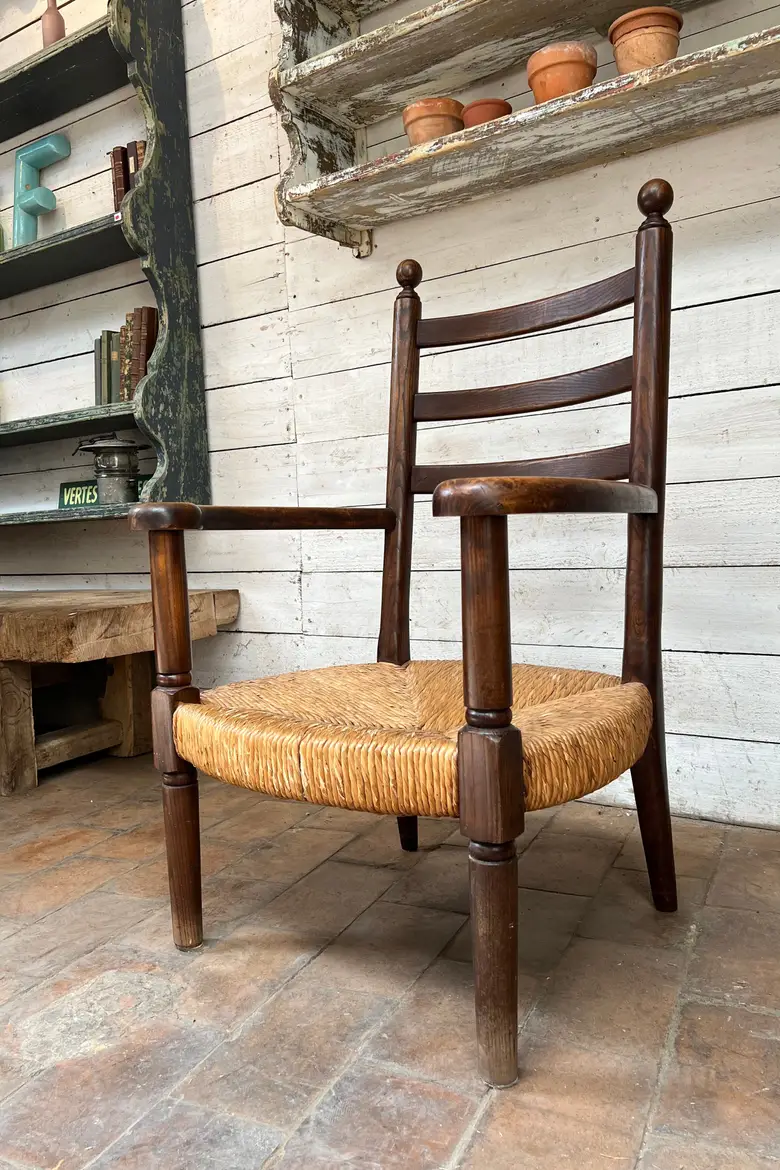 Fauteuil rustique style Charles Dudouyt