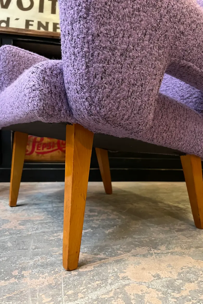 Fauteuil vintage en laine violette de Jitona, 1960