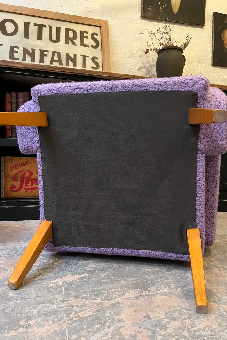Fauteuil vintage en laine violette de Jitona, 1960