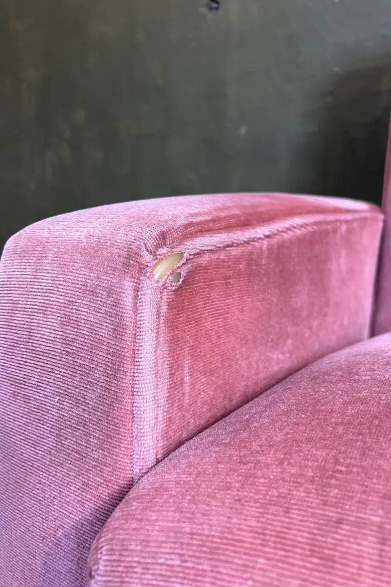 Fauteuil vintage rose 1950