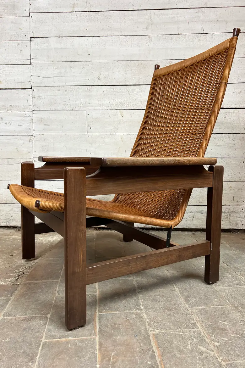 Fauteuil vintage scandinave en palissandre – Années 60