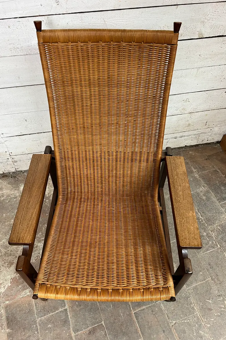 Fauteuil vintage scandinave en palissandre – Années 60