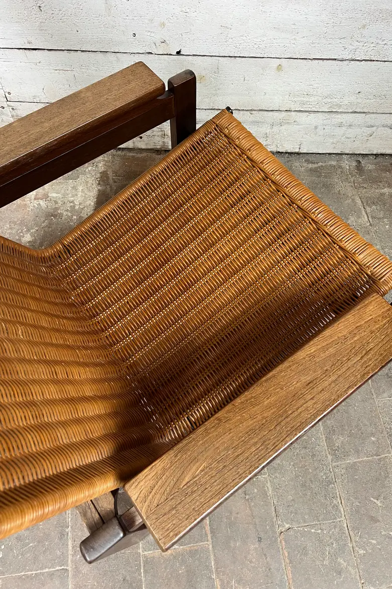 Fauteuil vintage scandinave en palissandre – Années 60