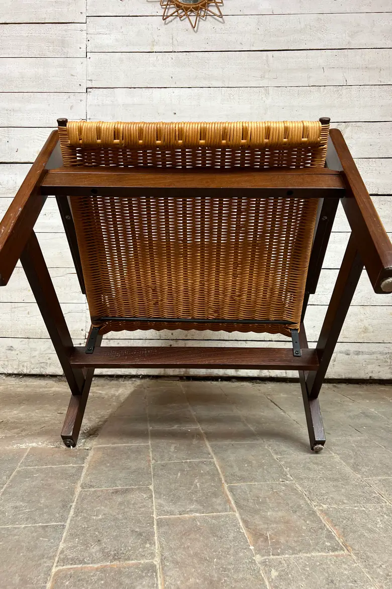 Fauteuil vintage scandinave en palissandre – Années 60
