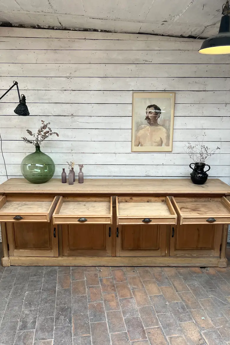 Grand buffet enfilade en sapin 20e