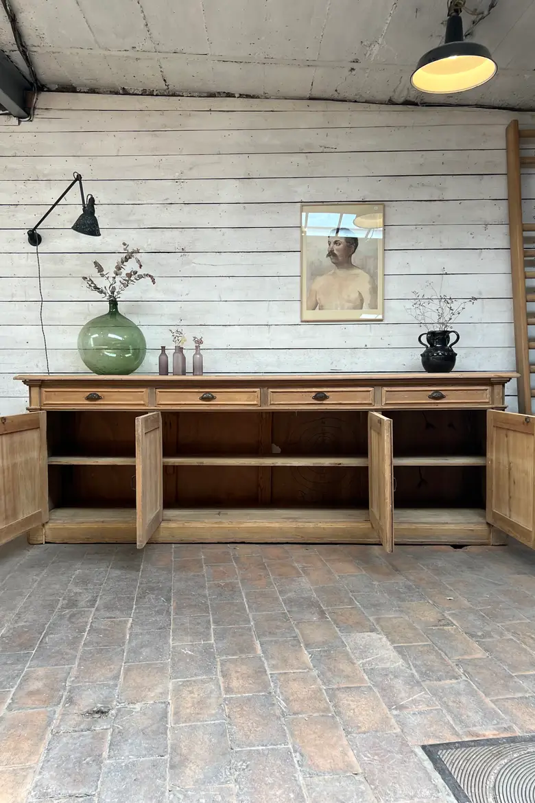 Grand buffet enfilade en sapin 20e