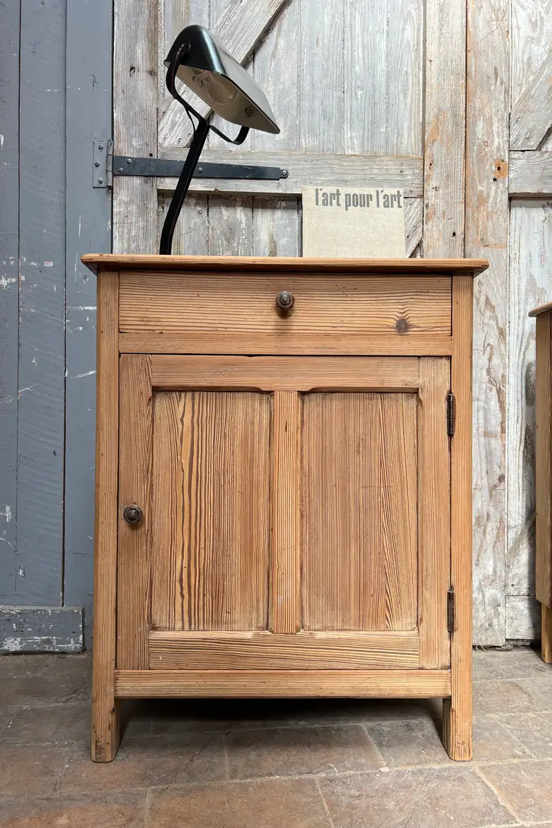 Grand Chevet en Sapin, Meuble d’Appoint, Bois Brut
