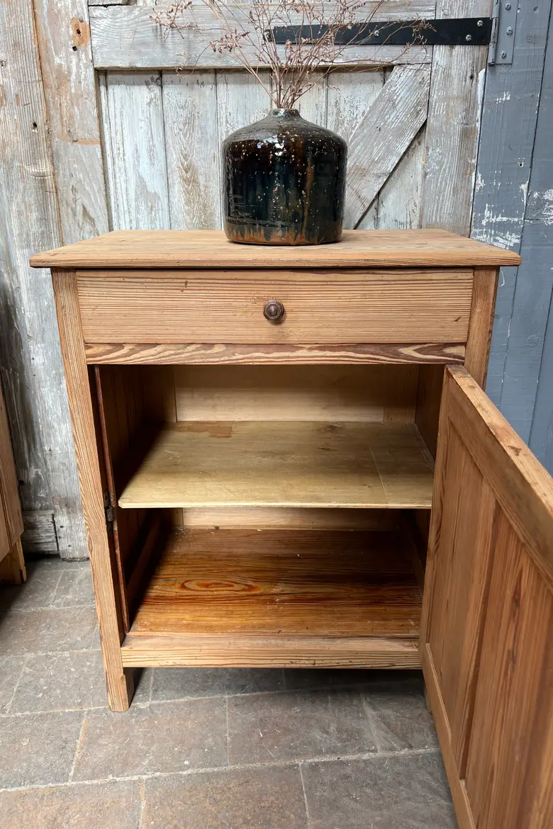 Grand Chevet en Sapin, Meuble d’Appoint, Bois Brut